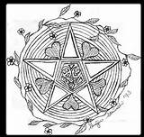 Coloring Pages Wiccan Pagan Wicca Pentagram Adults Pentacle Drawing Printable Color Colouring Mandala Getcolorings Getdrawings Drawings Children Jpeg Symbols Template sketch template