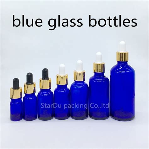 5ml 10ml 15ml 20ml 30ml 50ml 100ml Blue Glass Bottle With