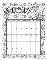 Pages Calendario Calendars Calender Enero Januar 2022 Malvorlagen Jan Woojr Adult Ausmalbilder Woo sketch template