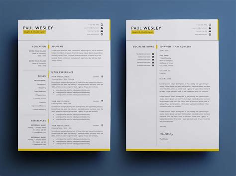 page  resume template psd