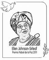 Nobel Colorear Sirleaf Premios sketch template