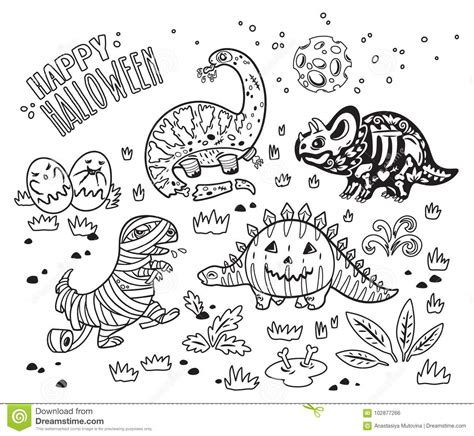 dinosaurs  costumes  halloween vector set  characters