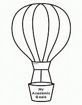 Balloon Air Hot Template Printable Coloring Goal Student Pages Drawing Kids Academic Balloons Setting Sheets Goals Places Clipart Print Ballon sketch template