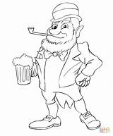 Leprechaun Coloring Beer Draw Pages Drawing Printable St Patrick Drawings Getcolorings Crafts sketch template