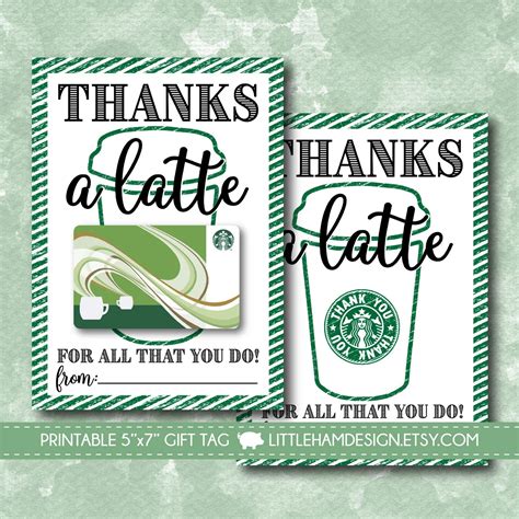 starbucks gift card printable