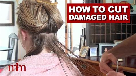 cut damaged hair corrective cut  healthy strong hair tutorial