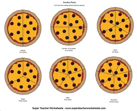 fractions clipart pizza printable fractions pizza printable