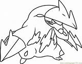 Coloring Pokemon Excadrill Pages Electrike Color Getcolorings Coloringpages101 sketch template