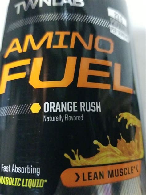 Twinlab Amino Fuel 32 Fl Oz Liquid Aminos Orange Rush Build Muscle Exp