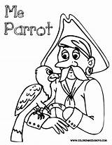 Coloring Pirate Pages Parrot Pirates Printable Popular Library Clipart Print sketch template