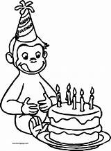 Coloring Monkey George Curious Pages Birthday Happy Cartoon Colouring Wecoloringpage Printable sketch template
