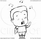 Singing Boy Clipart Little Coloring Cartoon Outlined Vector Cory Thoman Royalty sketch template