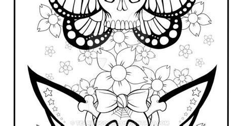 skull butterfly coloring page  tearingcookie  deviantart