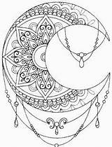 Mandala Moon Coloring Tattoo Pages Luna Geometric Mandalas Para Drawing Designs Tattoos Gothic Lunas Meaning Per Resultado Tatuaggi Color Tatuaggio sketch template