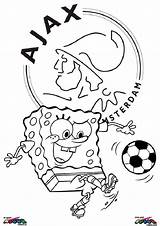 Ajax Spongebob Kleurplaten Voetbal Rkc Waalwijk Eredivisie Squarepants Voetbalclub Afdruk Teksten Voetballen Mickey sketch template