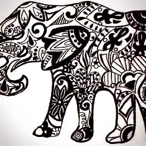 elephant zentangle artwork art painting