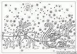 Santa Coloring Claus Sleigh Colorkid Winter sketch template