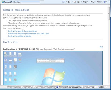 hidden screen capture utility in windows 7 sharepoint diary