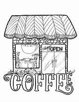 Coffee Coloring Pages Adult Shop Drawing Printable Themed Lovers Adults These Grab Momsandcrafters Colouring Theme Books Pet Stores Color Getdrawings sketch template