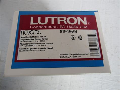 lutron ntf  wh nova single pole  fluorescent  dimmer white powered electric supply
