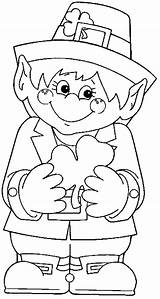 Leprechaun Coloring Pages Printable Cute Girl St Leprecon Patrick Kids Shamrock Holding Sheets Hand Crafts Color His Female Colouring Patricks sketch template