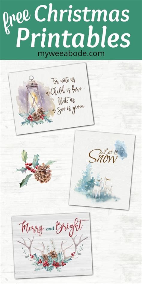 watercolor printables  christmas  winter  wee abode