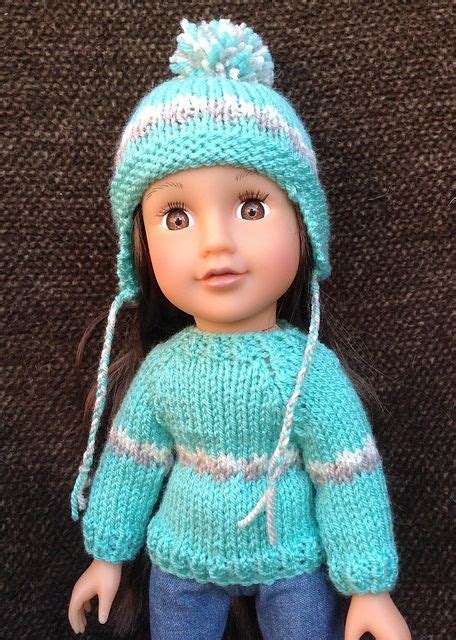 Sweater Trio For 14 Inch Dolls Pattern By Jacqueline Gibb Knitted