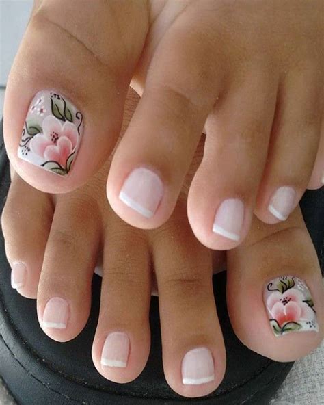 uñas decoradas con flores y mariposas para los pies elsexoso cute