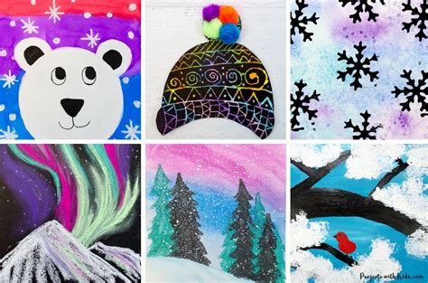 beautiful winter art  kids   projects  kids