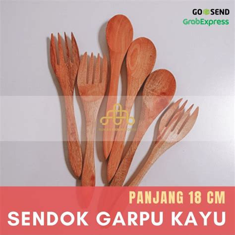 Sendok Garpu Kayu Set 18cm – Sendok Kayu – Garpu Kayu Lazada Indonesia