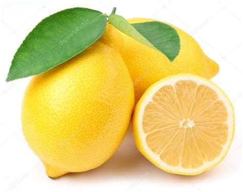 lemons  leaves stock photo  cvalentynvolkov