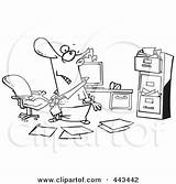 Disorganized Office Clipart Messy Royalty Outline Illustration Cartoon Businessman Clip Toonaday Rf Poster Print Clipartof sketch template