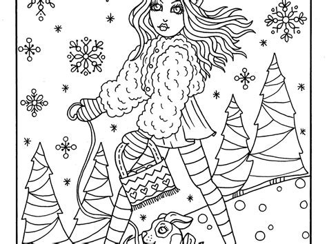 christmas girls printable coloring pages holiday coloring etsy