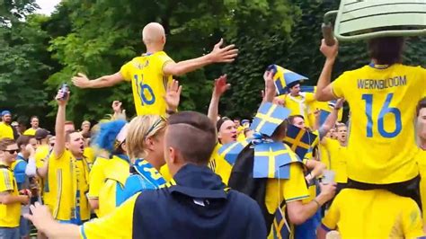 Swedish Football Fans Euro 2016 Paris France Youtube