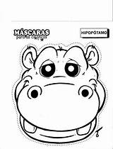 Mask Hippo Animais Cut Animal Masks Coloring Craft Para Printable Hipopotamo Mascaras Hipo Infantil Moldes Fun Kids Pasta Escolha Molde sketch template