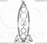 Pod Mascot Surprised Pea Clipart Cartoon Outlined Coloring Vector Thoman Cory Royalty sketch template