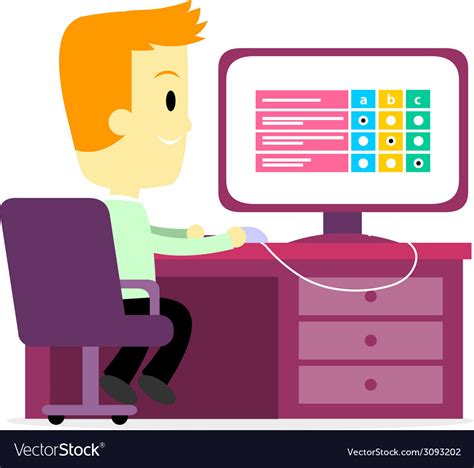 employee   test  computer royalty  vector image