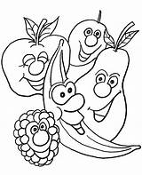 Fruits Colouring Coloring Fruit Color Happy Smiled Topcoloringpages Print sketch template