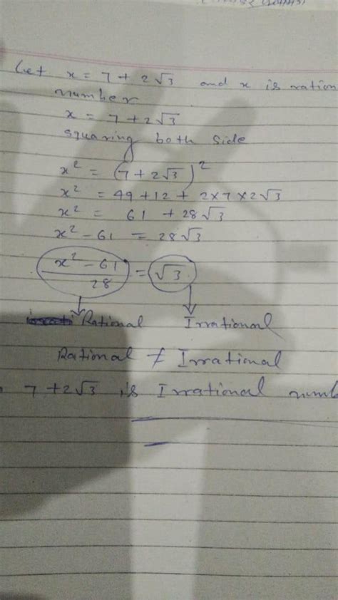 Prove That Root 3 Is An Irrational Number Hence Show That 7 2 Root 3