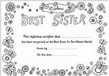 Sister Coloring Pages Sisters Printable Colouring Big Kids Birthday Choose Print Colour Board Special Fill Diploma sketch template