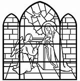 Coloring Annunciation Glass Stained Book Pages Colouring Color Print Church Children Printout Instructions Then sketch template