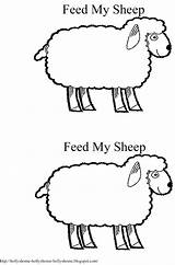 Sheep Feed Bible Lds Lessons Hollyshome Activity Kids Primary Lesson Family Evening Coloring Craft Church Sunday School Glue Crafts Printout sketch template