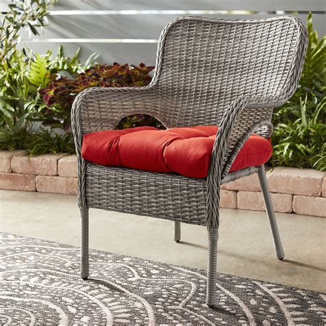 homes gardens wicker outdoor patio furniture cushion red