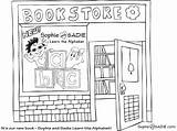 Bookstore Coloring Store Pages Grocery Printable Book Template Uncategorized Templates sketch template