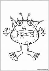 Pages Little Monster Coloring Color Funny Print sketch template