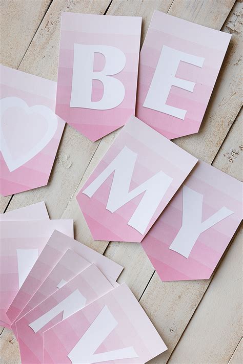 printable banner letters pink ombre  clever sisters