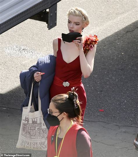 Anya Taylor Joy Is A Vision In Red As She Shoots Scenes For David O