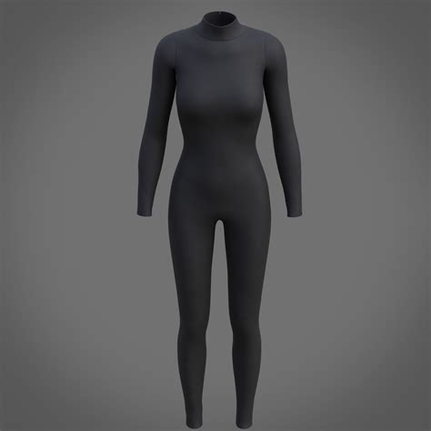 3d model female full bodysuit vr ar low poly cgtrader