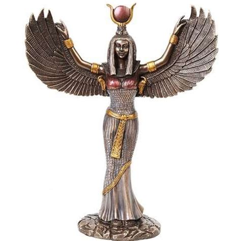 winged isis egyptian goddess statue  inches