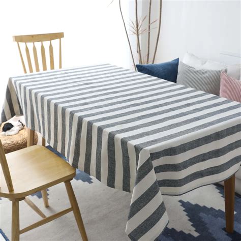 plaid striped print tablecloth hot sale linen  cotton rectangular table cloth home hotel